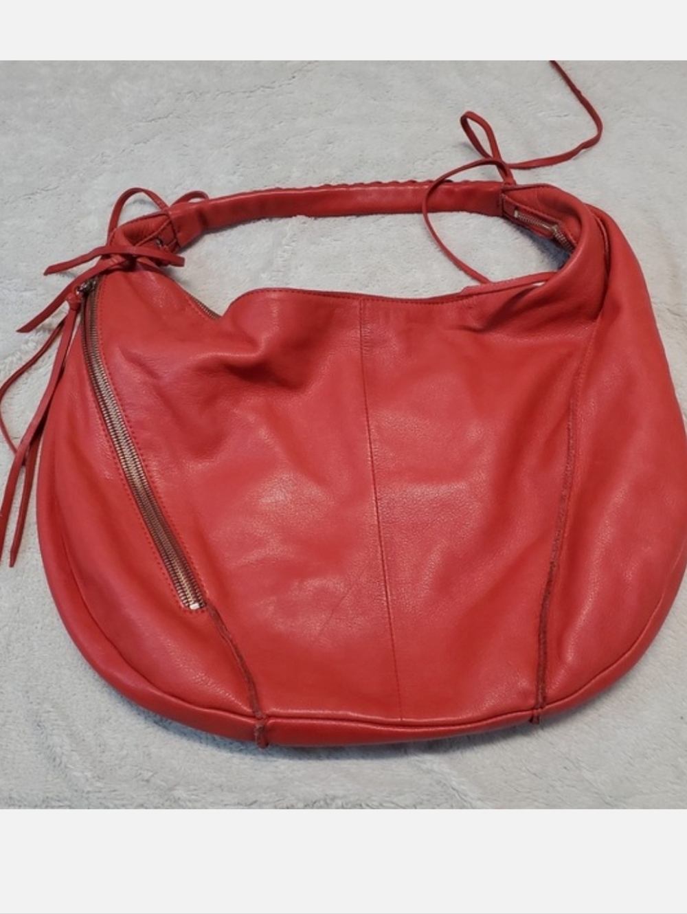 Christopher Kon Coral‎ Leather Tassel Bohemian Boho Hobo Shoulder Bag Purse